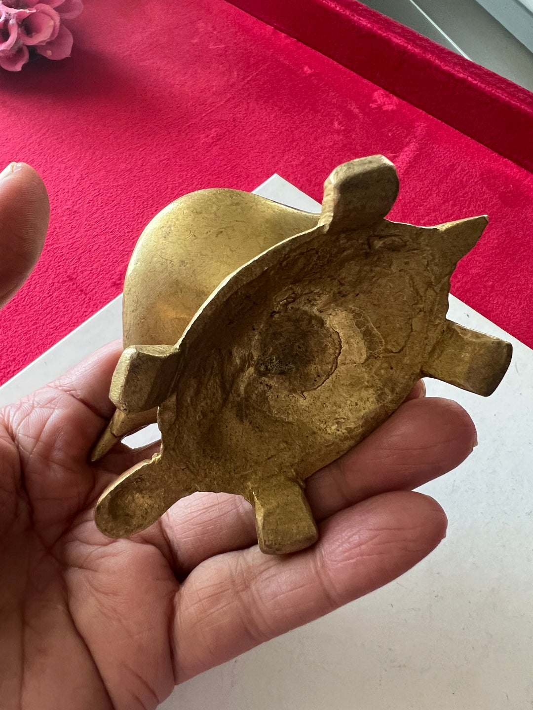 Solid Brass Tortoise Diya - Illuminating Serenity