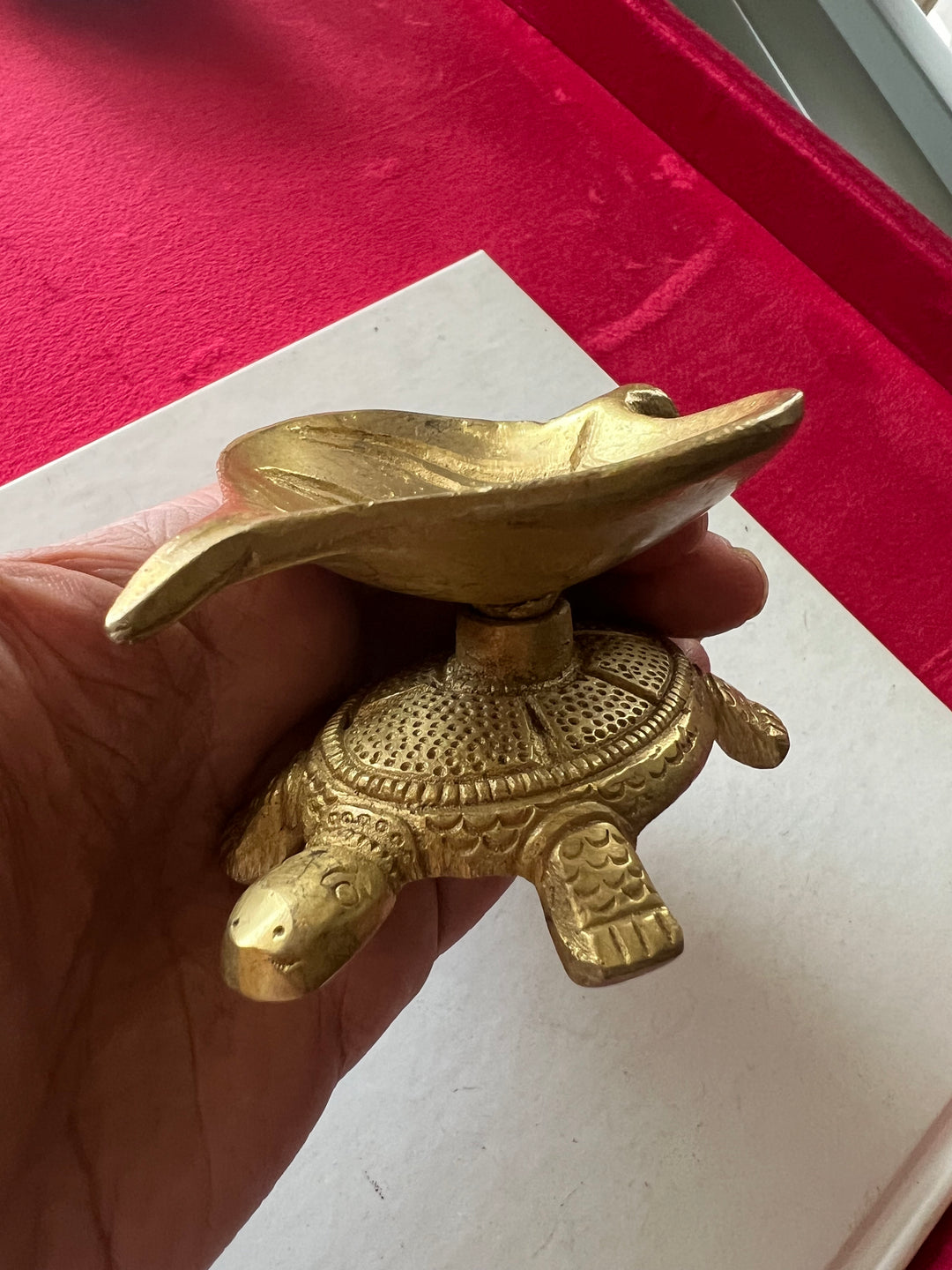 Solid Brass Tortoise Diya - Illuminating Serenity