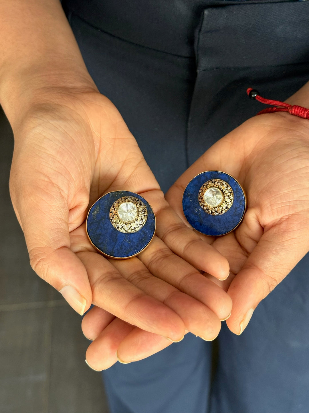 Fusion Kundan Silver Earrings | SHIVKA