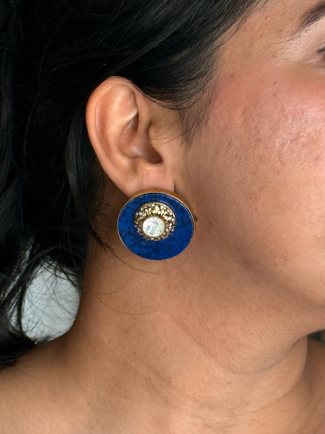 Fusion Kundan Silver Earrings | SHIVKA