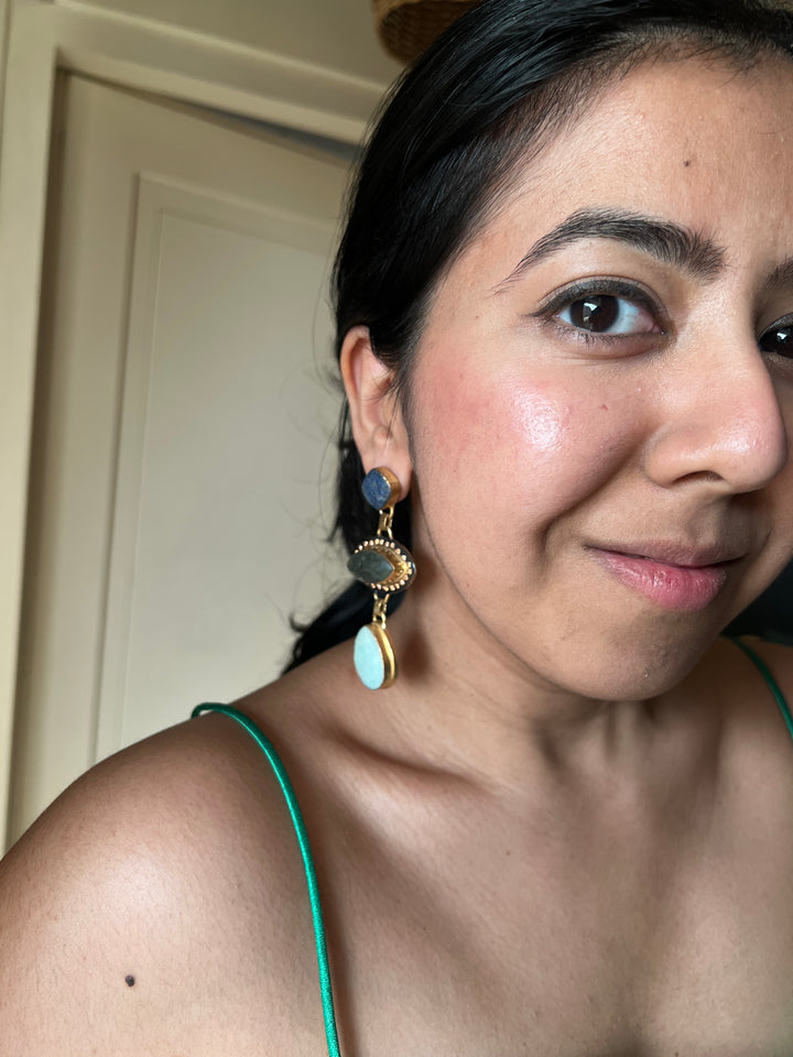 Elegant Natural Amazonite Earrings – Handmade Luxury