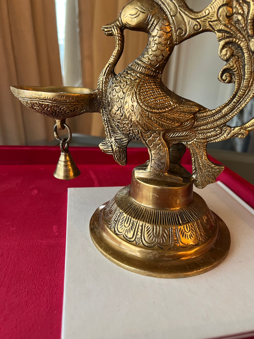 Solid Brass Peacock Diya - Elegance in Illumination
