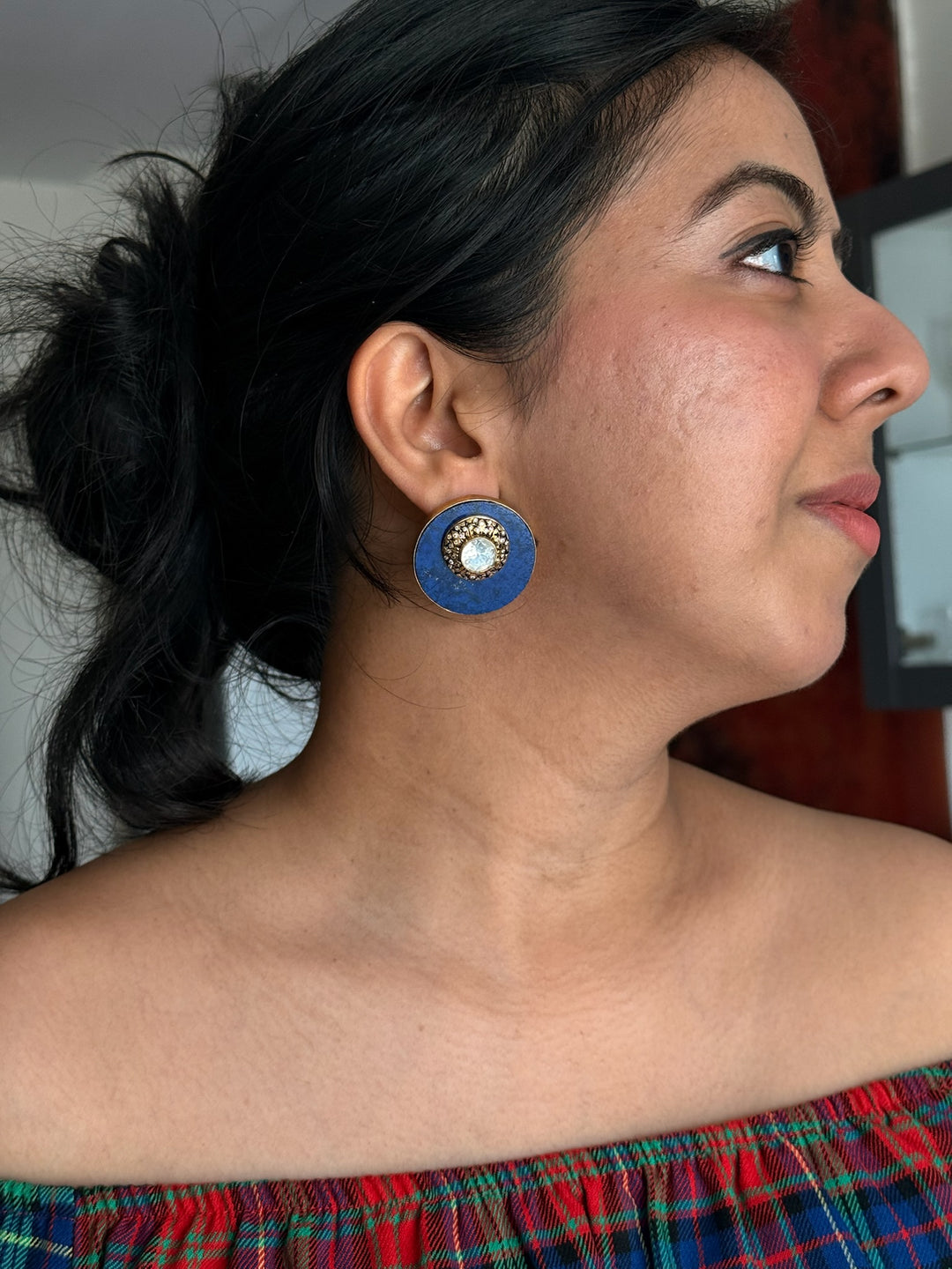 Fusion Kundan Silver Earrings | SHIVKA