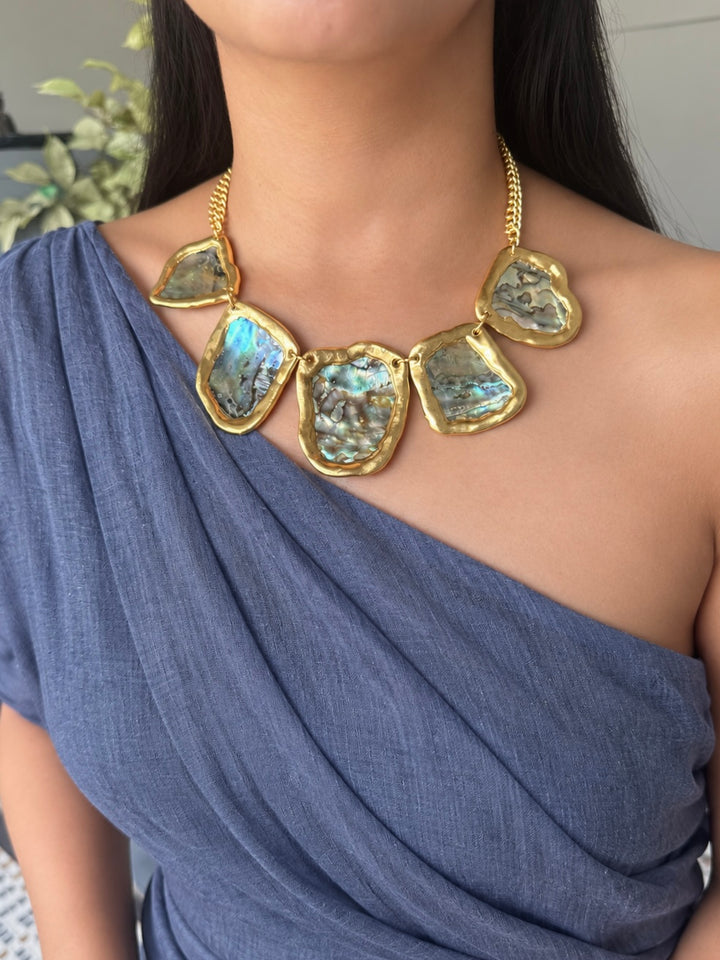 Abalone Shell Five-Piece Gold-Tone Necklace