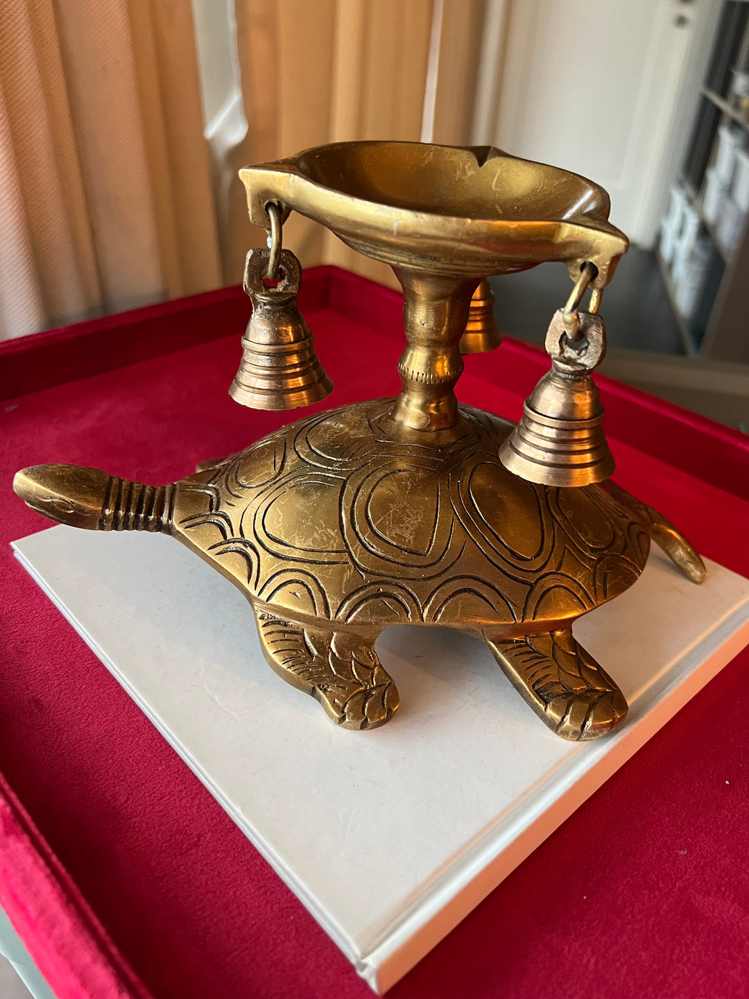 Solid Brass Tortoise Diya - Illuminating Serenity