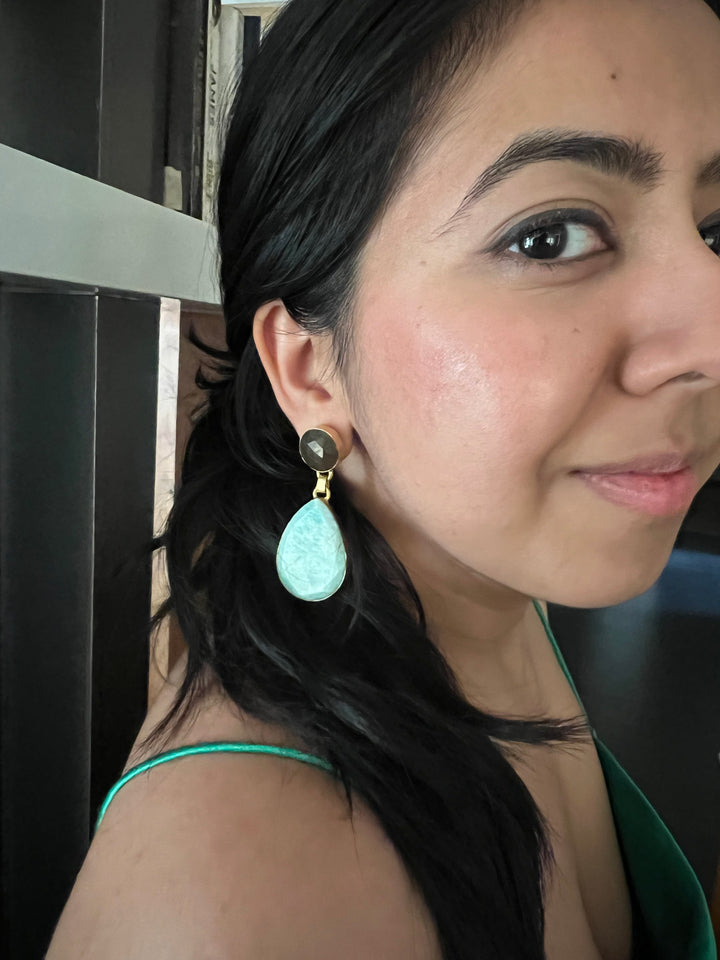 Elegant Natural Amazonite Earrings – Handmade Luxury