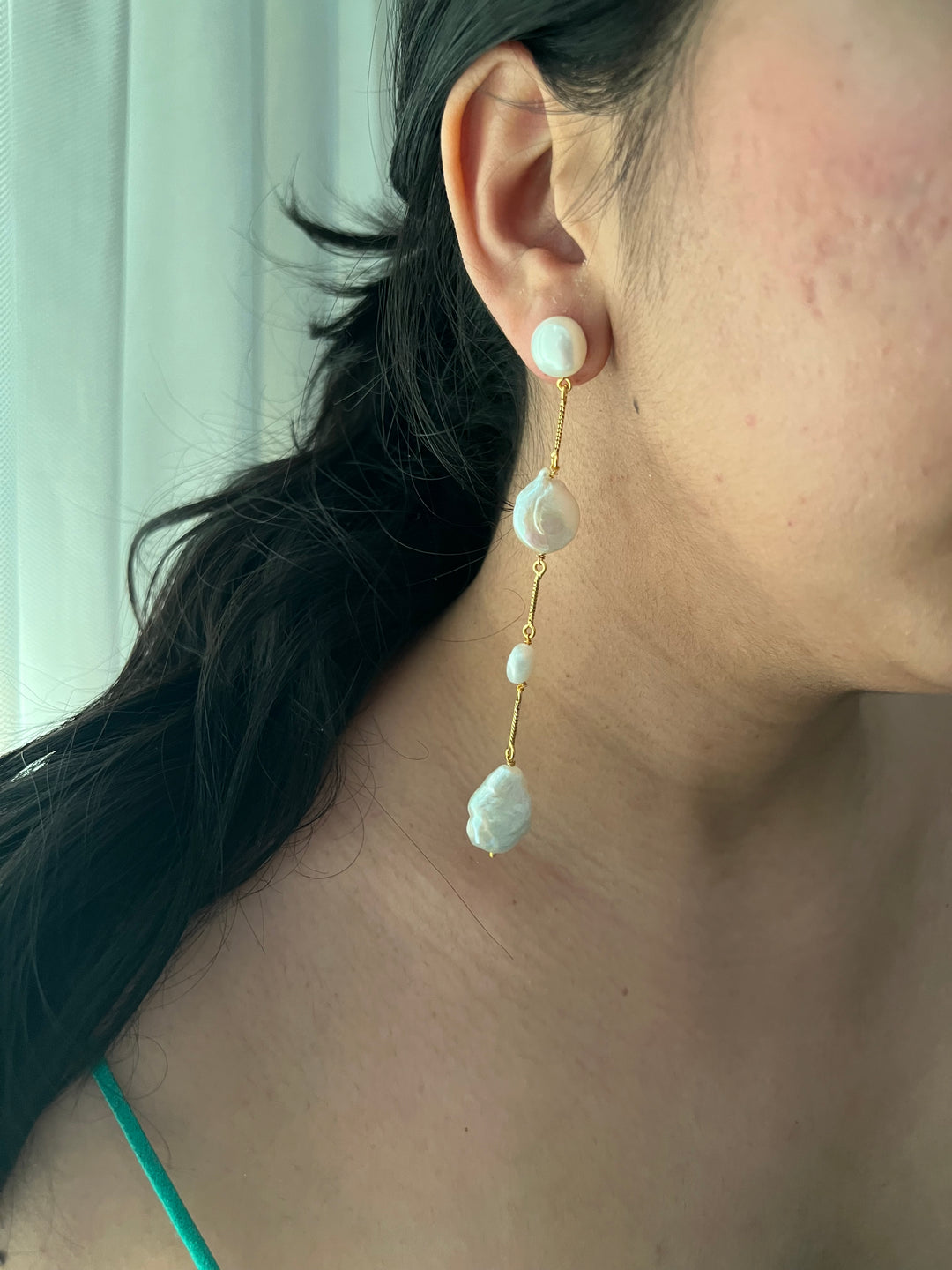 Elegant Natural Pearl Dangler Earrings – Timeless Beauty