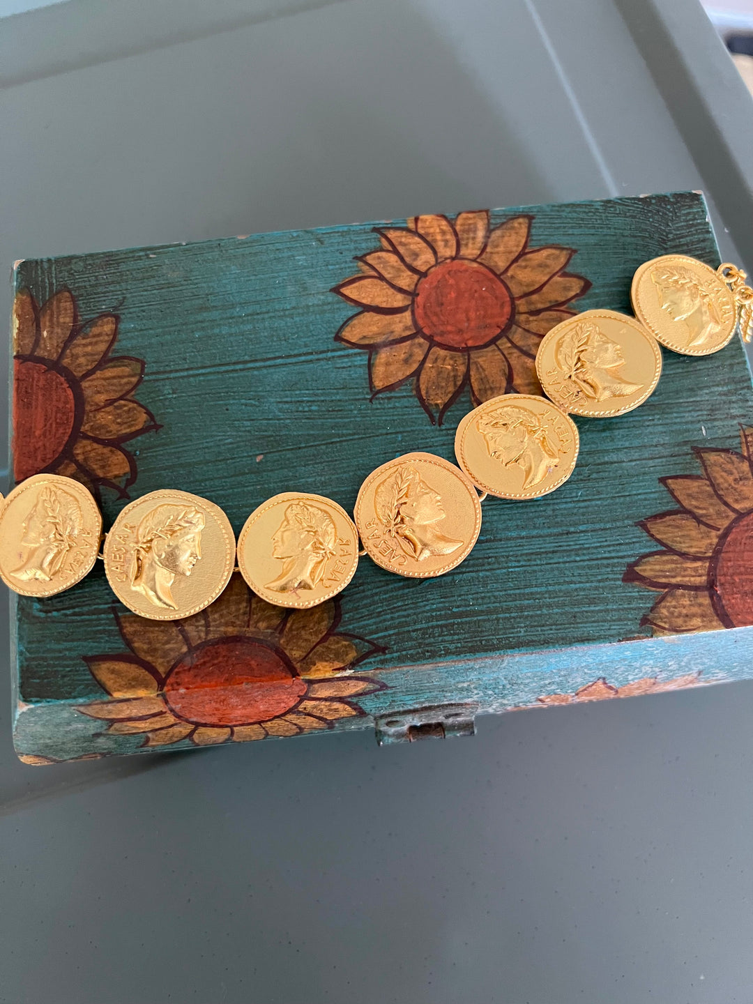 Statement Caeser Gold Tone Necklace