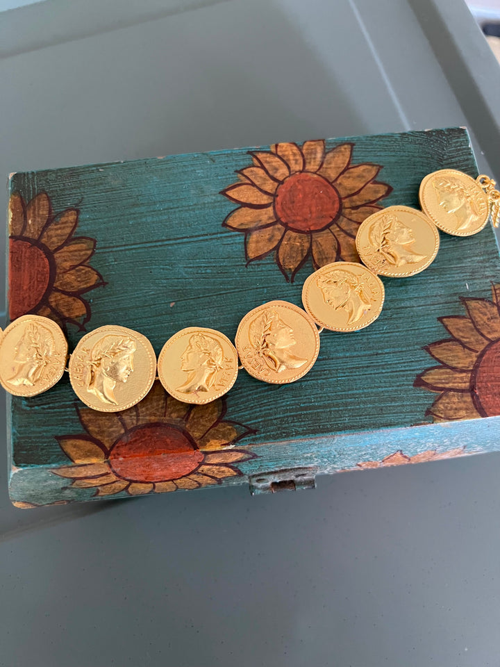 Statement Caeser Gold Tone Necklace