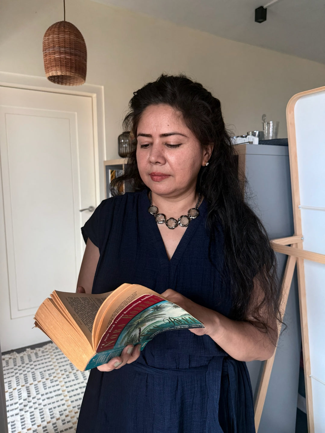 Handmade Necklace with Natural Gemstones | Adjustable Rhodium Polish Short Necklace by SHIVKA