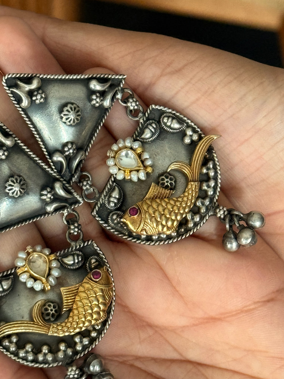 Tribal Fish 925 Silver Earrings | SHIVKA