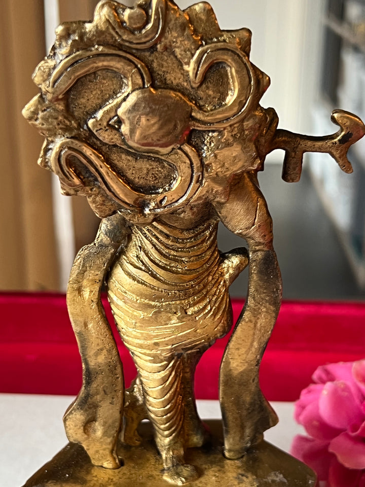 Brass Krishna Sculpture - Divine Love and Wisdom