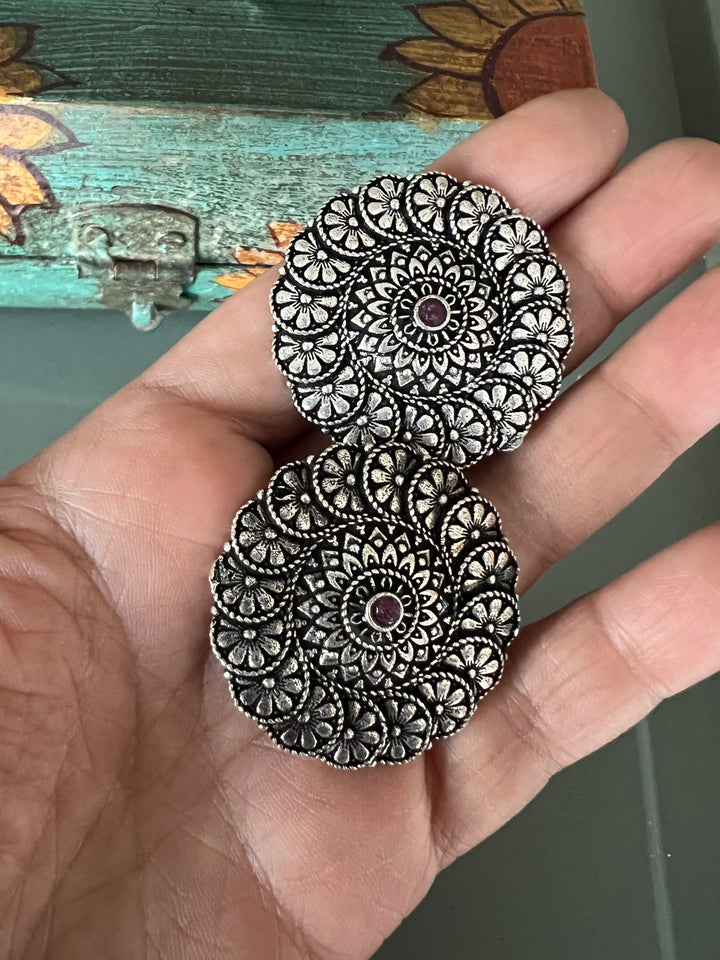 Beautiful Floral Disc Studs