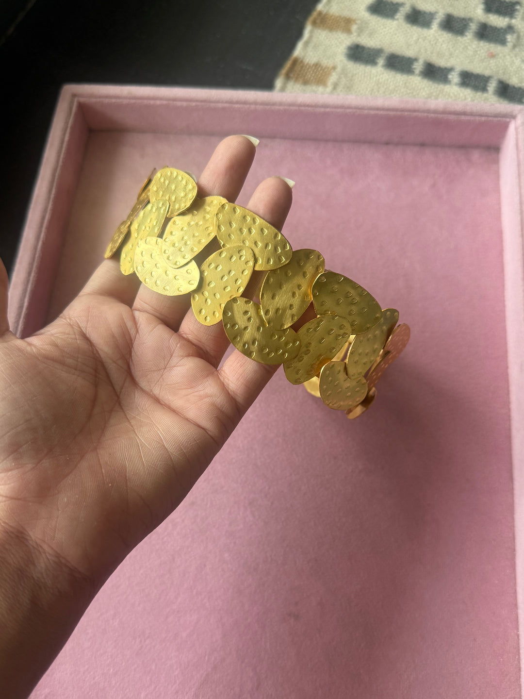 Asymmetric Hammered Gold-Tone Choker Necklace