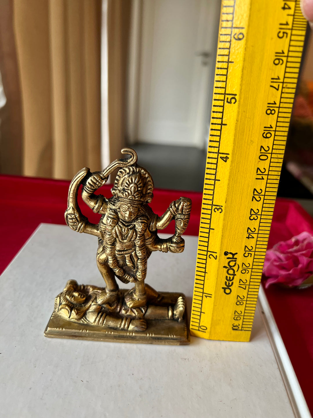 Brass Kali Sculpture - Fierce Goddess of Transformation