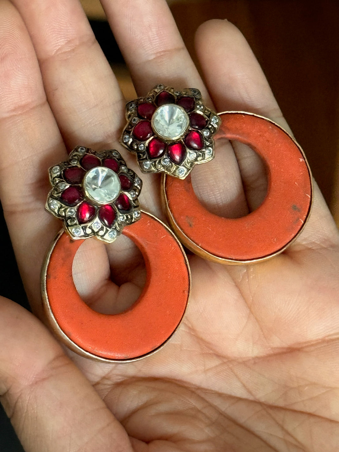 Fusion Kundan Silver Earrings | SHIVKA