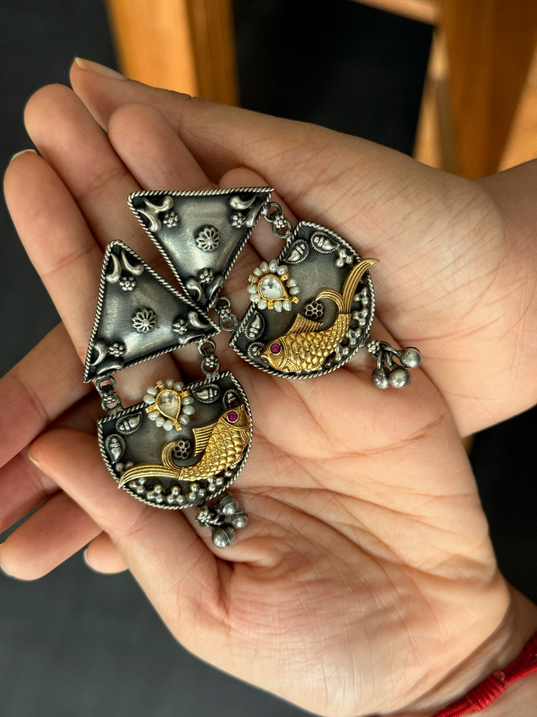 Tribal Fish 925 Silver Earrings | SHIVKA