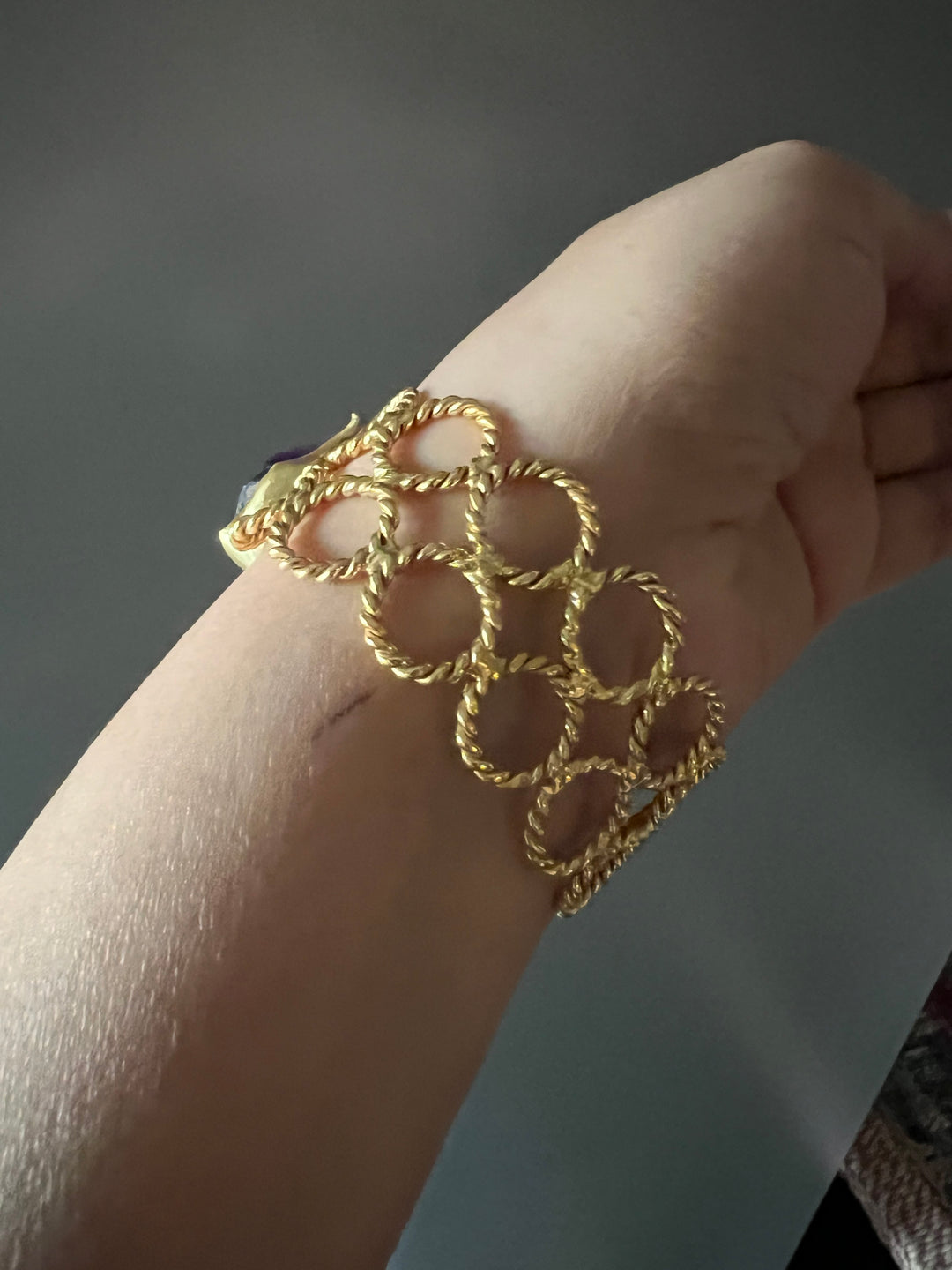 Beautiful Natural Raw Stone Open Cuff