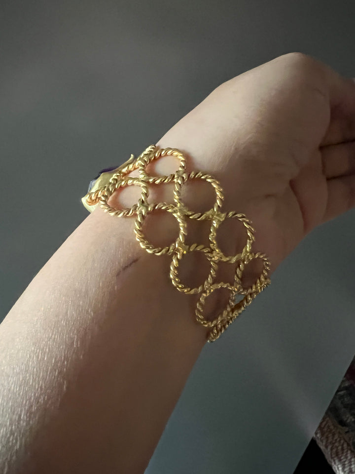 Beautiful Natural Raw Stone Open Cuff