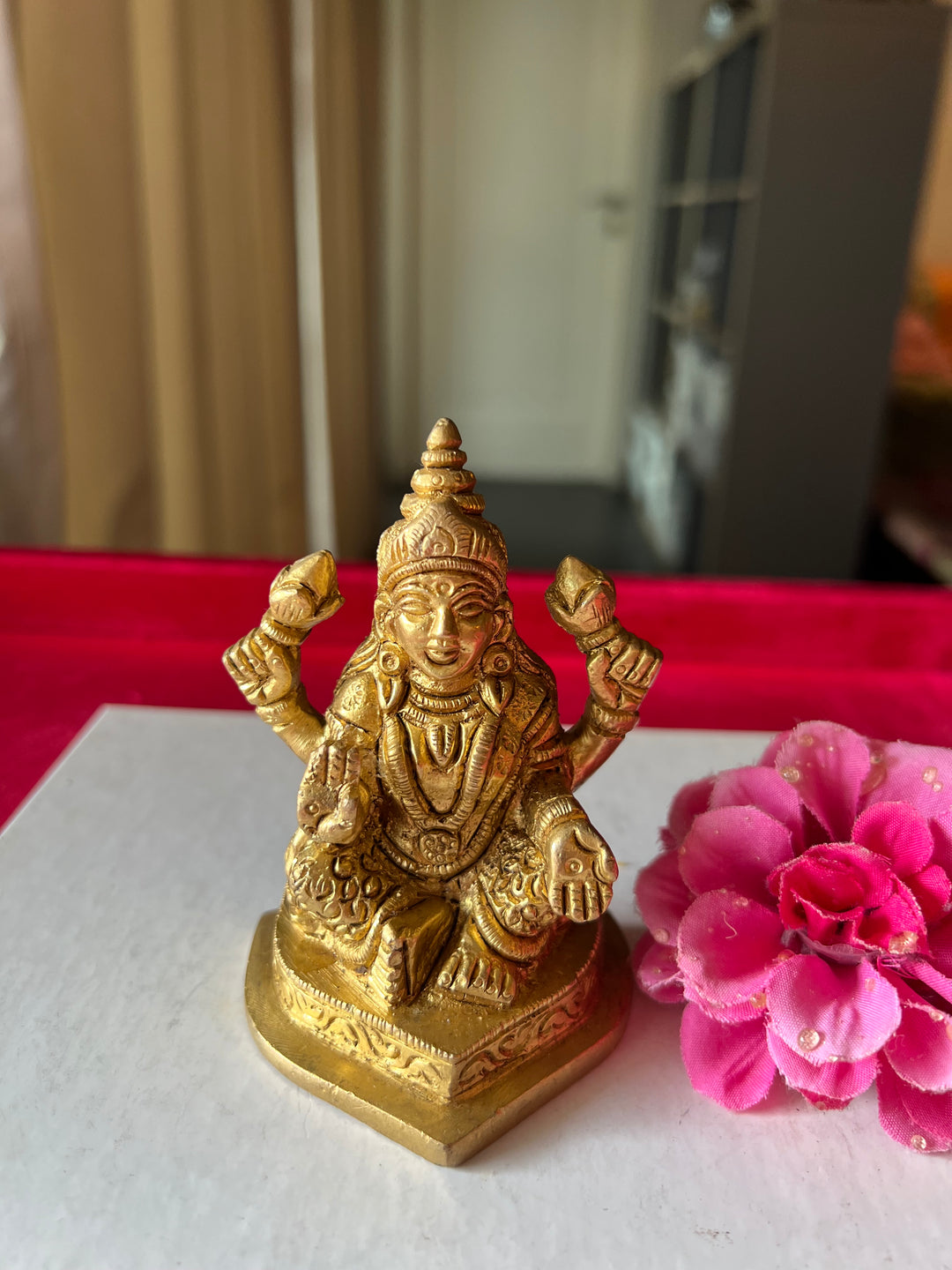 Brass Laxmi Sculpture - Goddess of Wealth and Prosperity