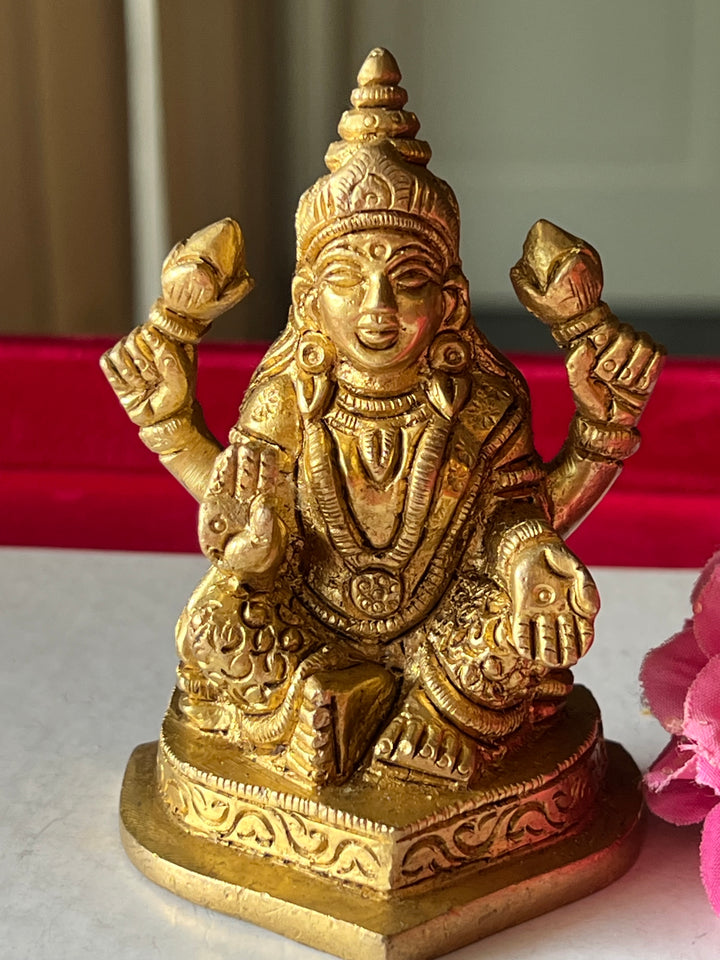 Brass Laxmi Sculpture - Goddess of Wealth and Prosperity