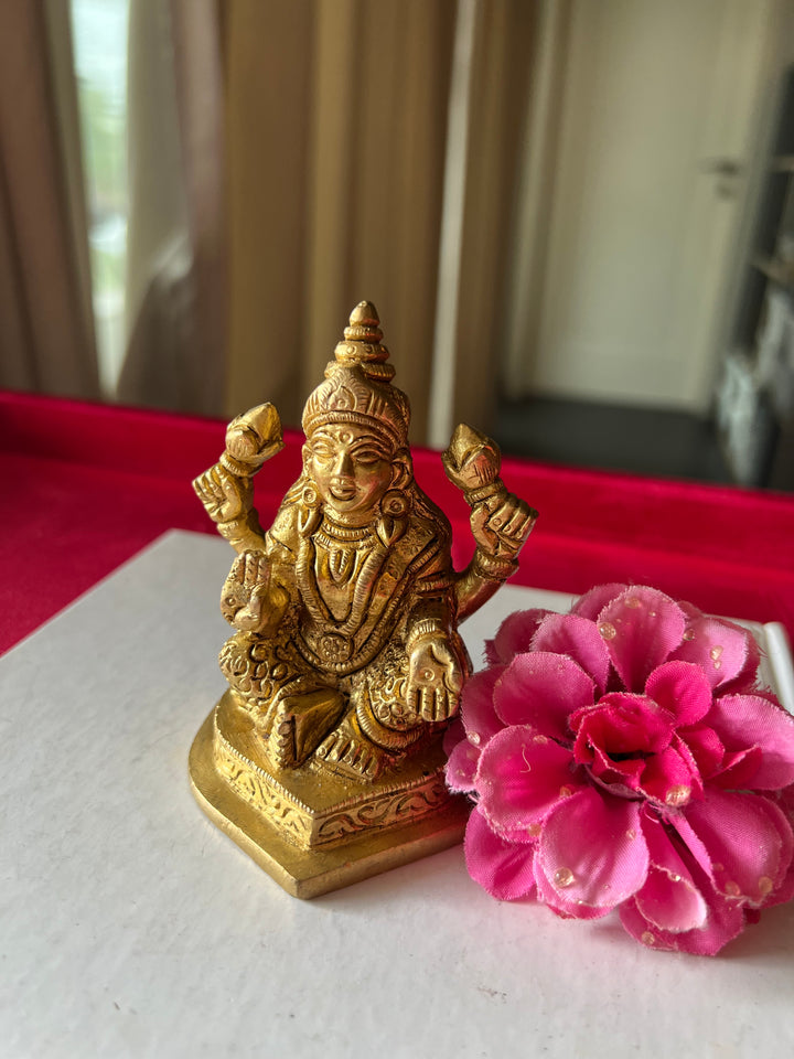 Brass Laxmi Sculpture - Goddess of Wealth and Prosperity