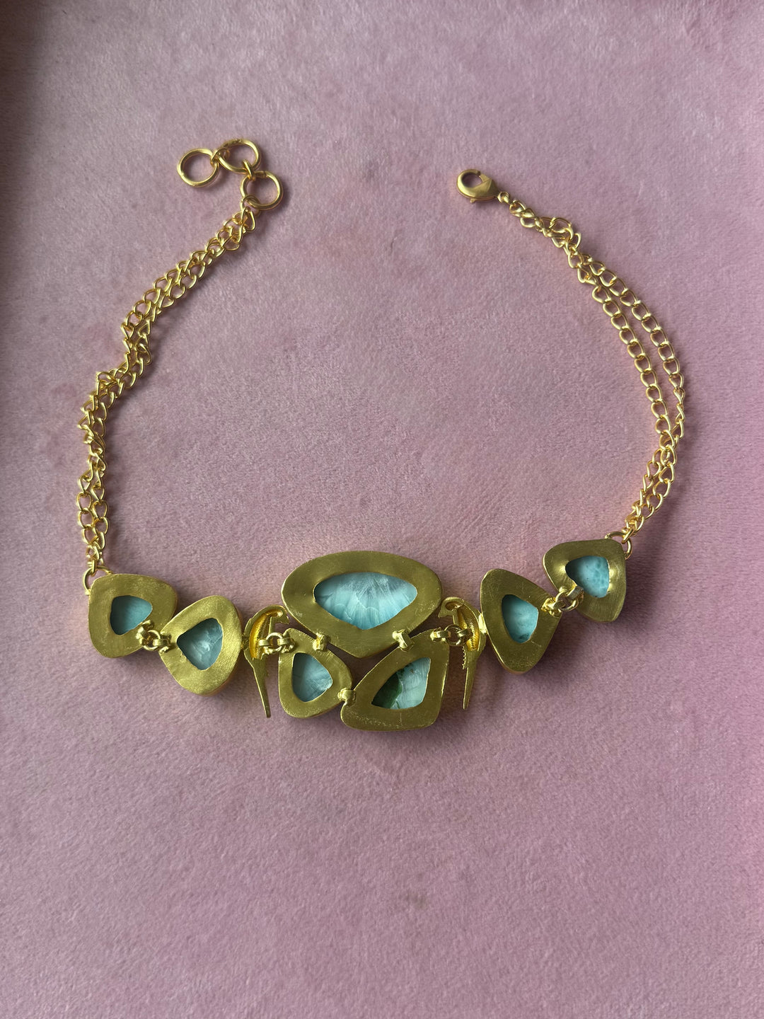 Larimar Parrot Statement Choker Necklace