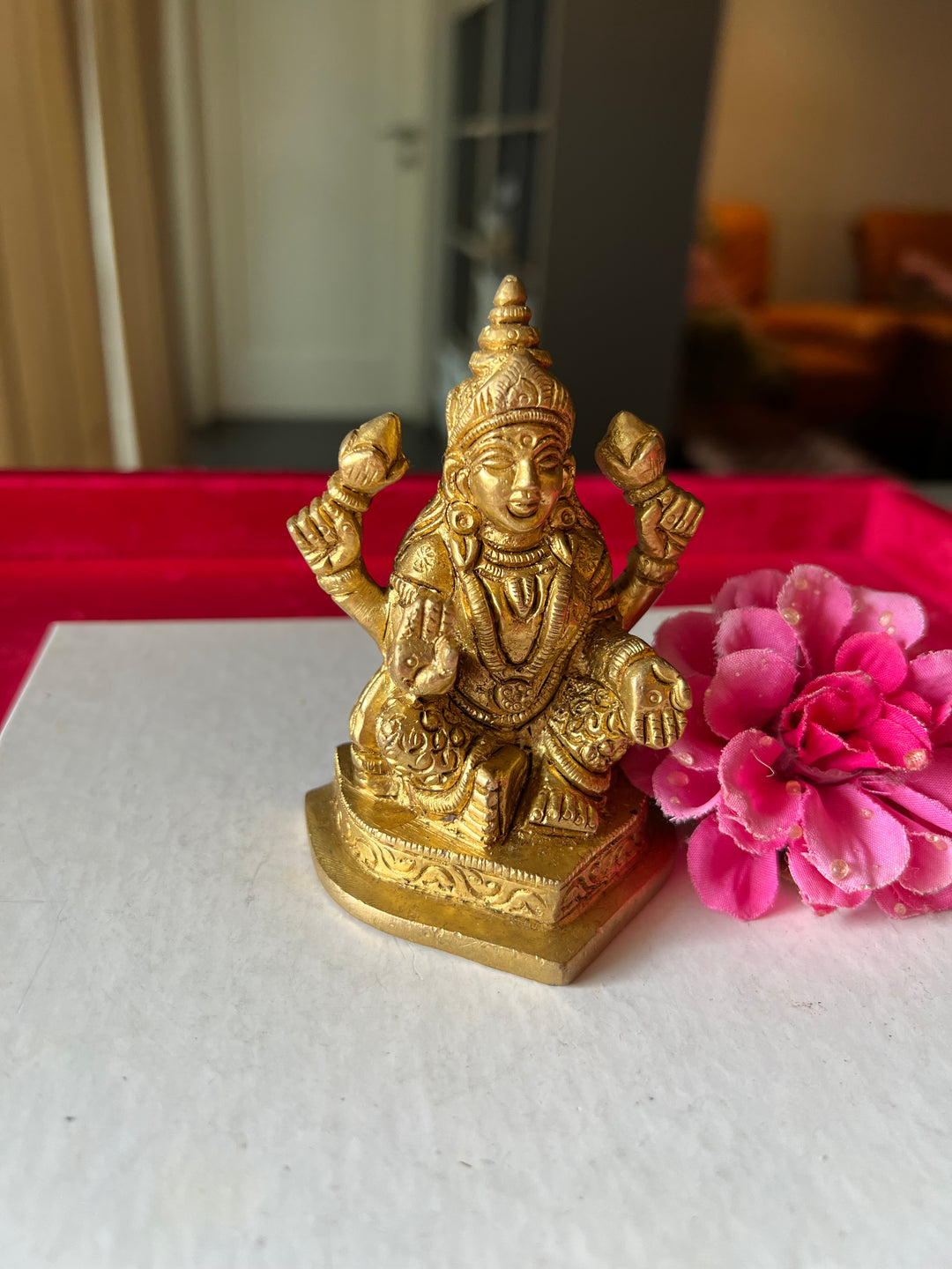 Brass Laxmi Sculpture - Goddess of Wealth and Prosperity