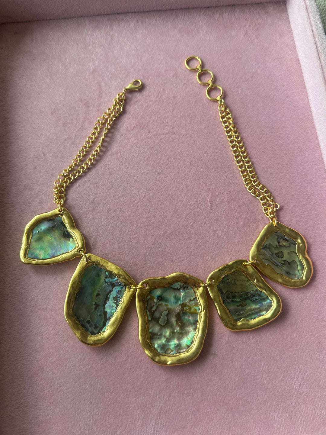 Abalone Shell Five-Piece Gold-Tone Necklace