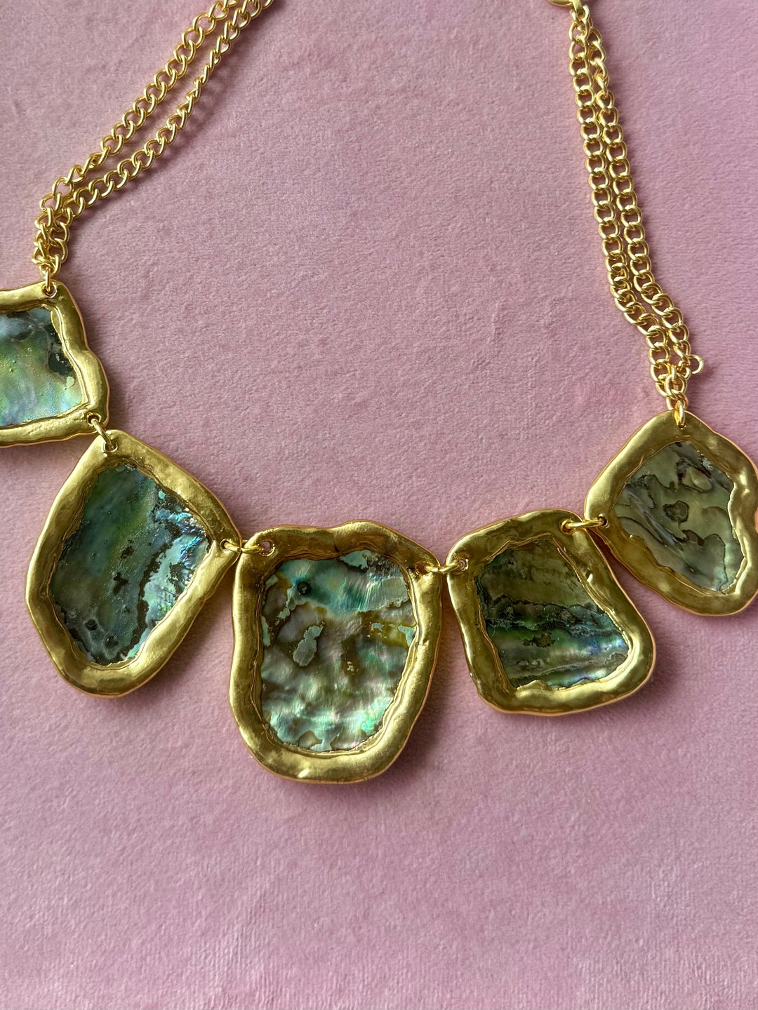 Abalone Shell Five-Piece Gold-Tone Necklace