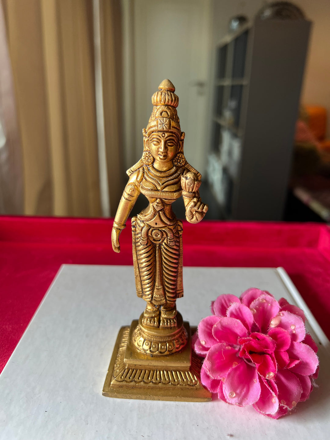 Brass Laxmi Sculpture - Goddess of Wealth and Prosperity
