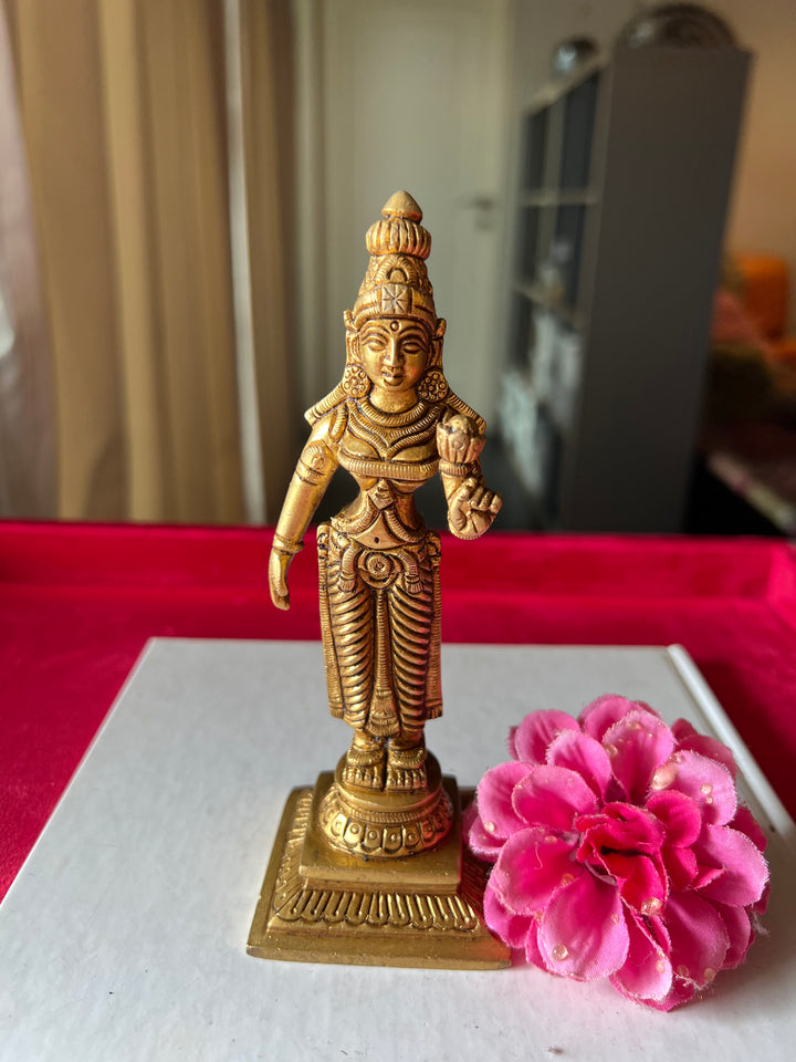 Brass Laxmi Sculpture - Goddess of Wealth and Prosperity