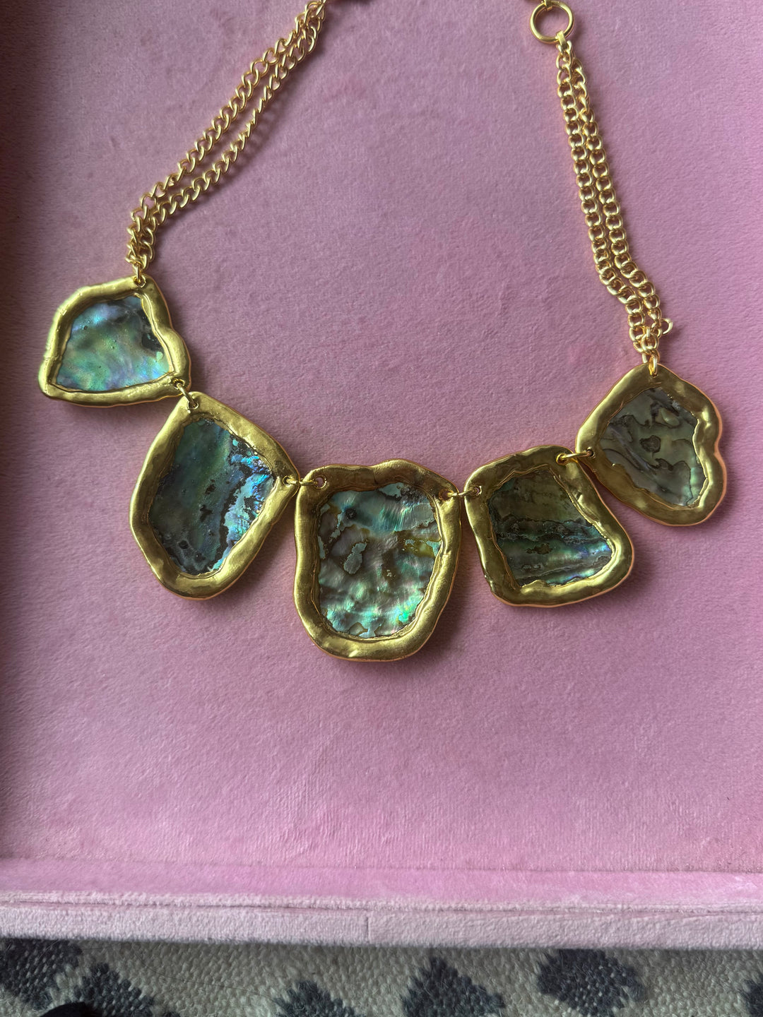 Abalone Shell Five-Piece Gold-Tone Necklace