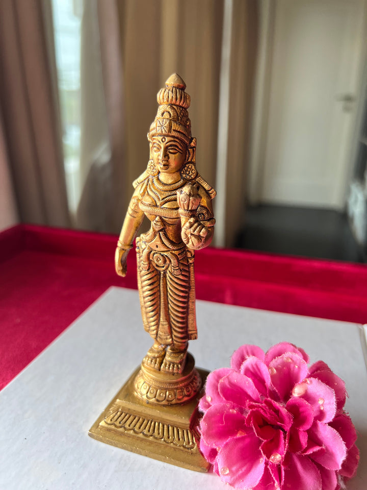 Brass Laxmi Sculpture - Goddess of Wealth and Prosperity