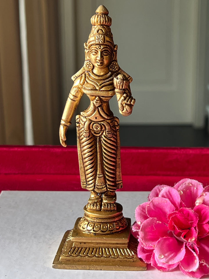 Brass Laxmi Sculpture - Goddess of Wealth and Prosperity