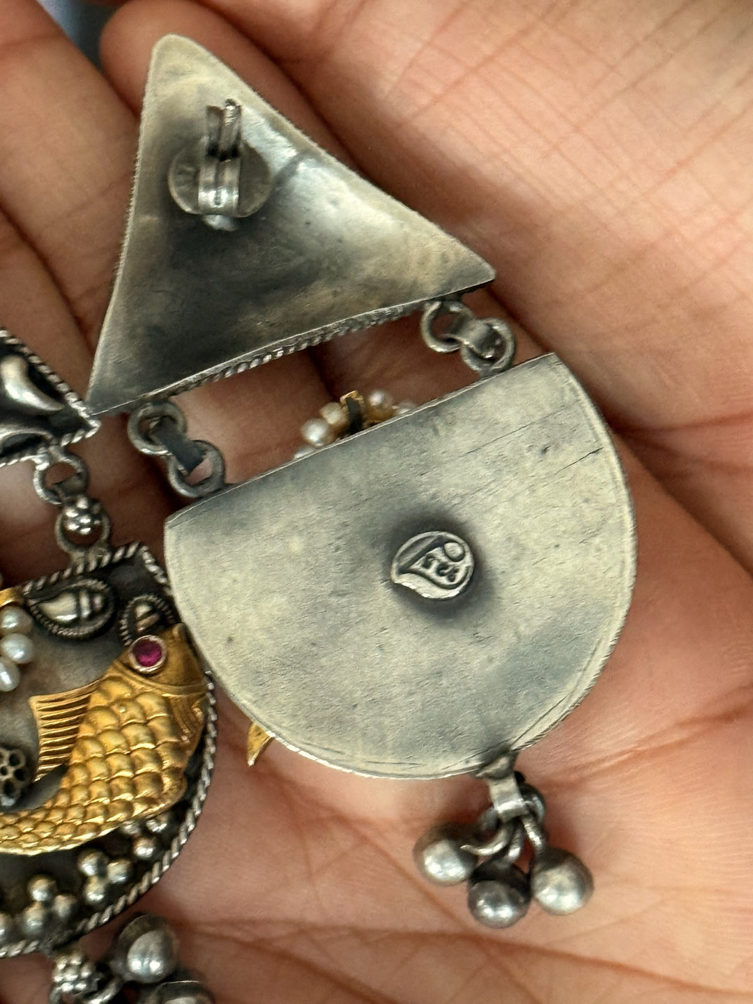 Tribal Fish 925 Silver Earrings | SHIVKA