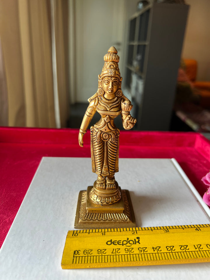 Brass Laxmi Sculpture - Goddess of Wealth and Prosperity