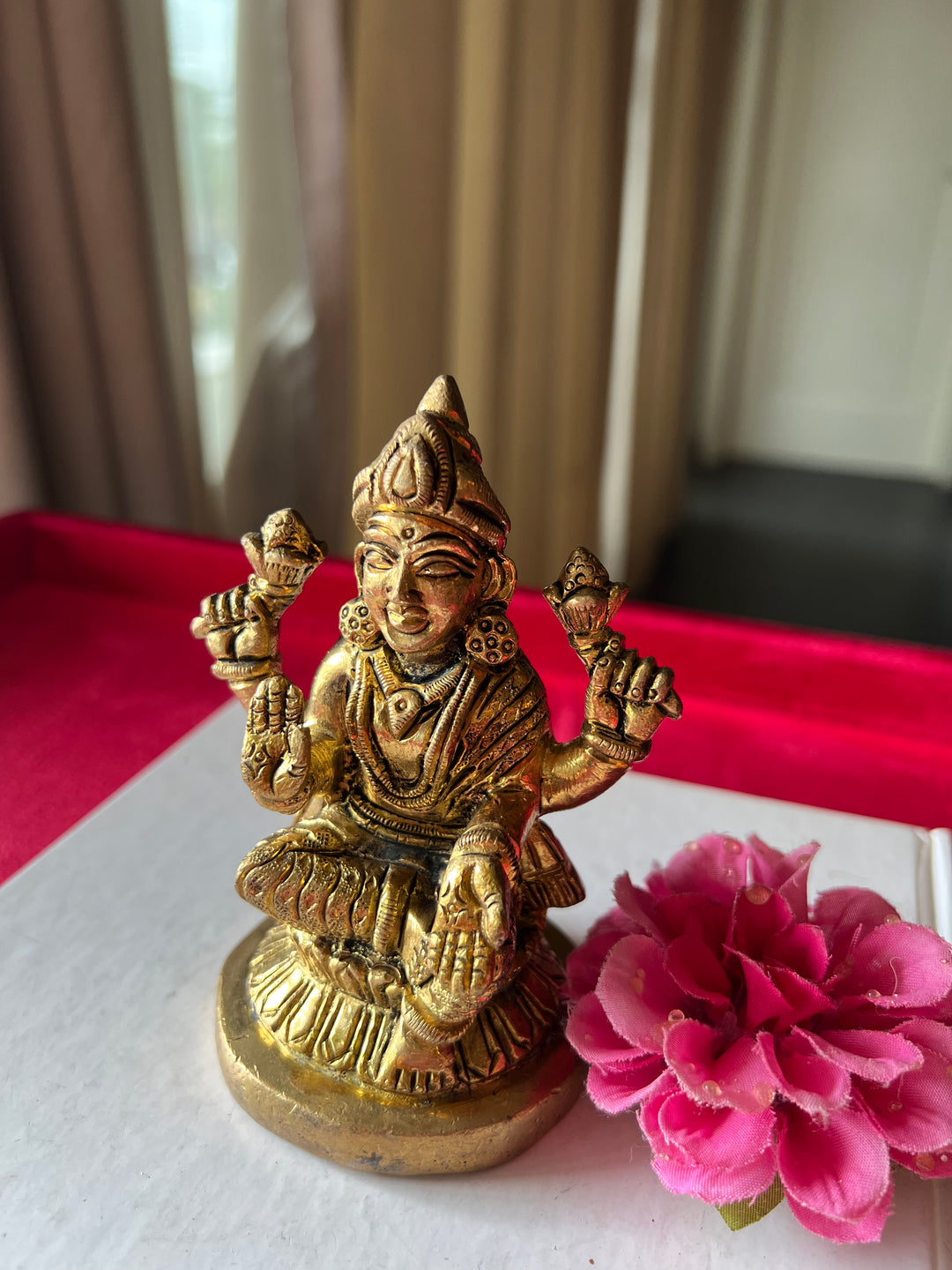 Brass Laxmi Sculpture - Goddess of Wealth and Prosperity