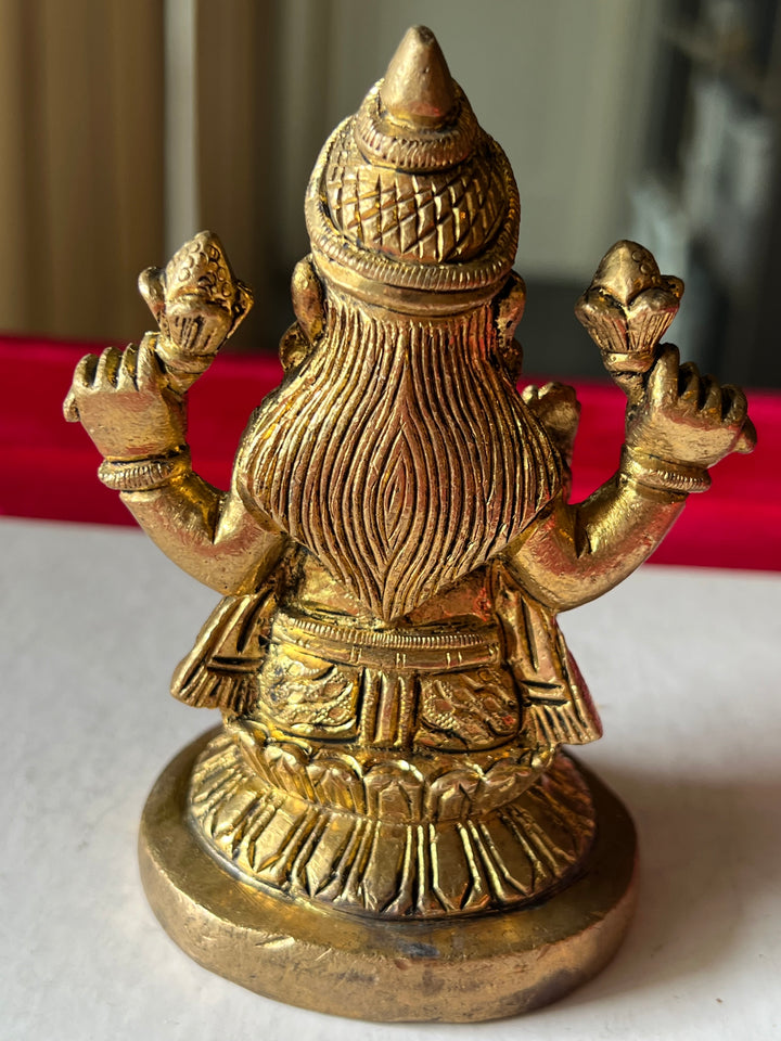 Brass Laxmi Sculpture - Goddess of Wealth and Prosperity
