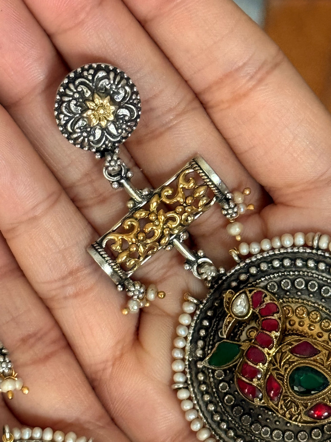 Peacock 925 Silver Fusion Earrings | SHIVKA