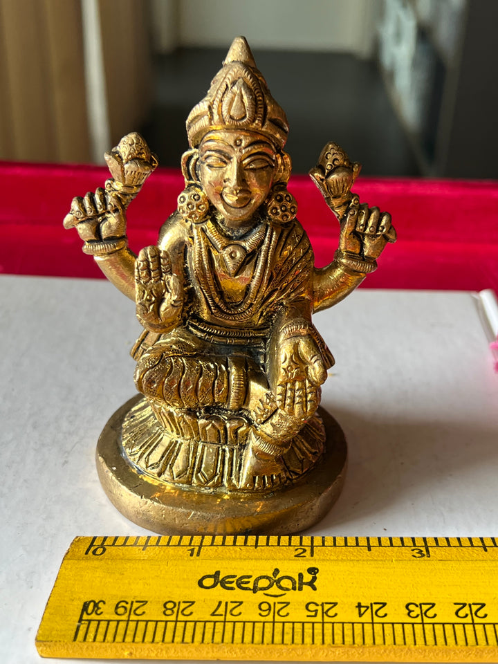 Brass Laxmi Sculpture - Goddess of Wealth and Prosperity