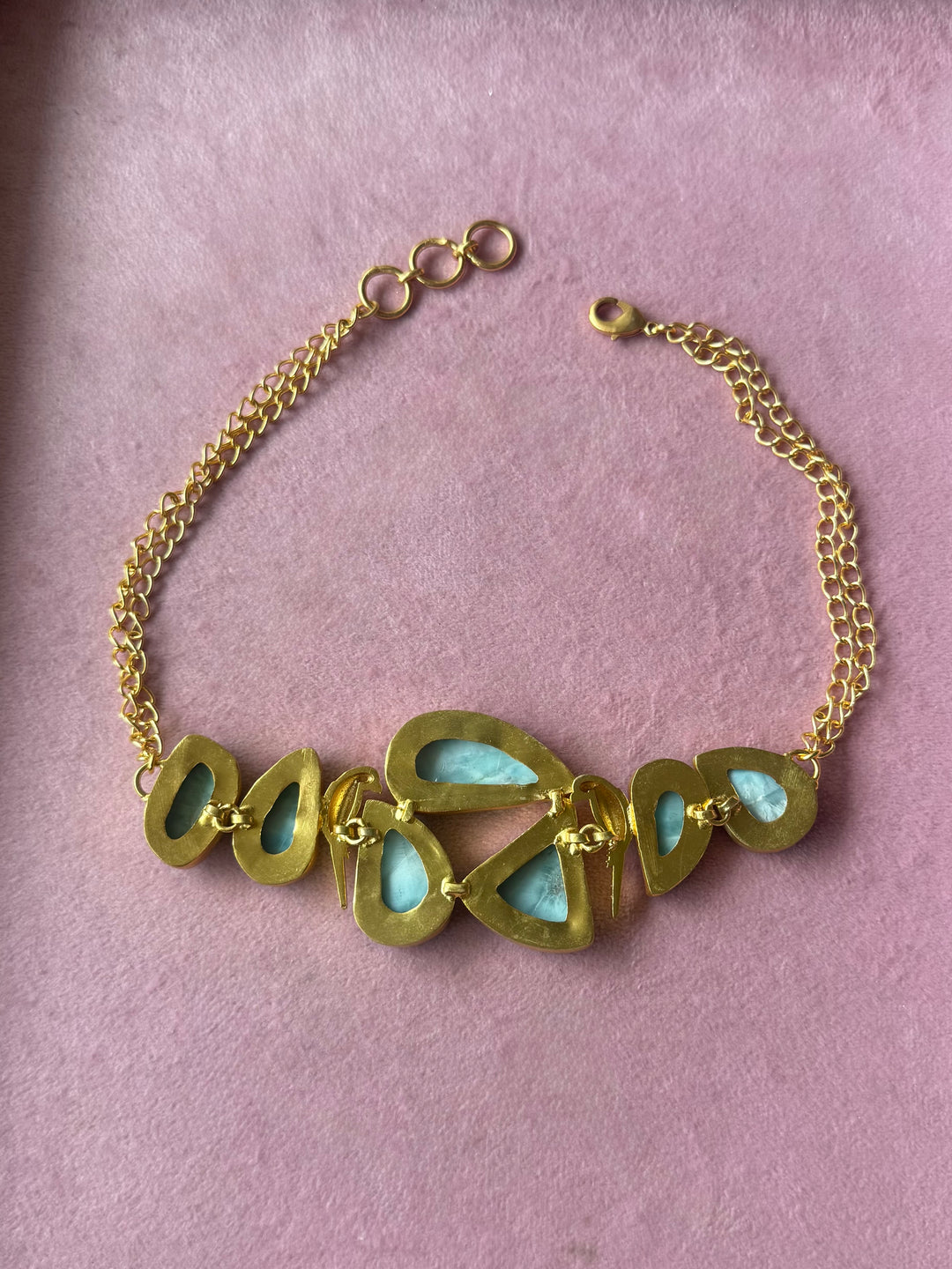 Larimar Parrot Statement Choker Necklace
