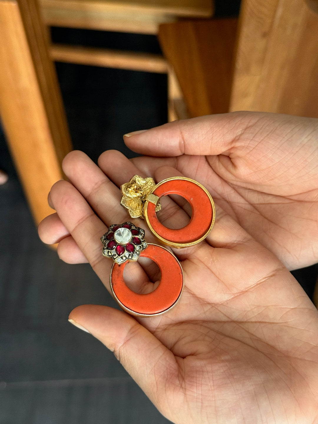 Fusion Kundan Silver Earrings | SHIVKA