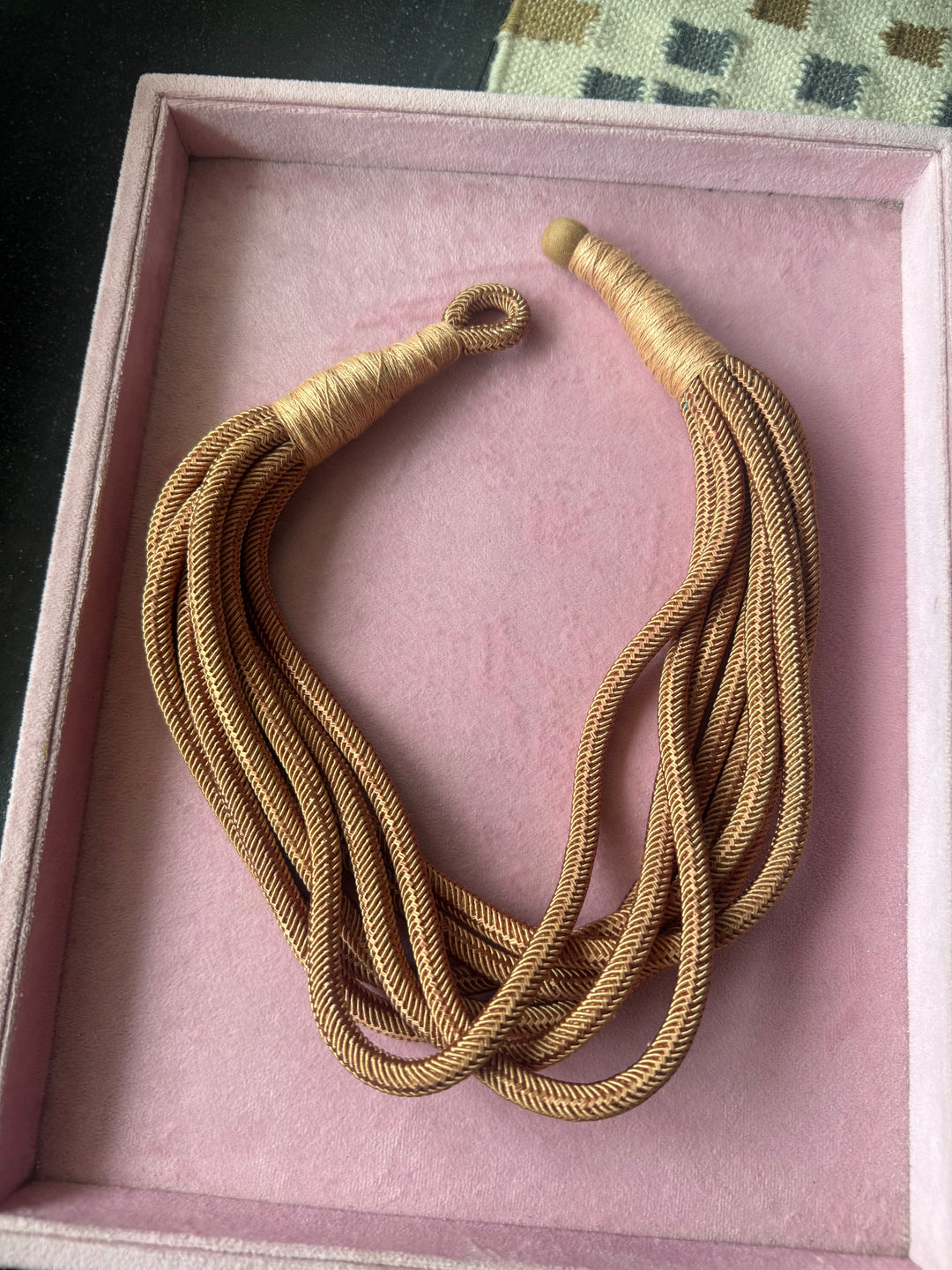 Champagne Gold Thread Multilayer Necklace