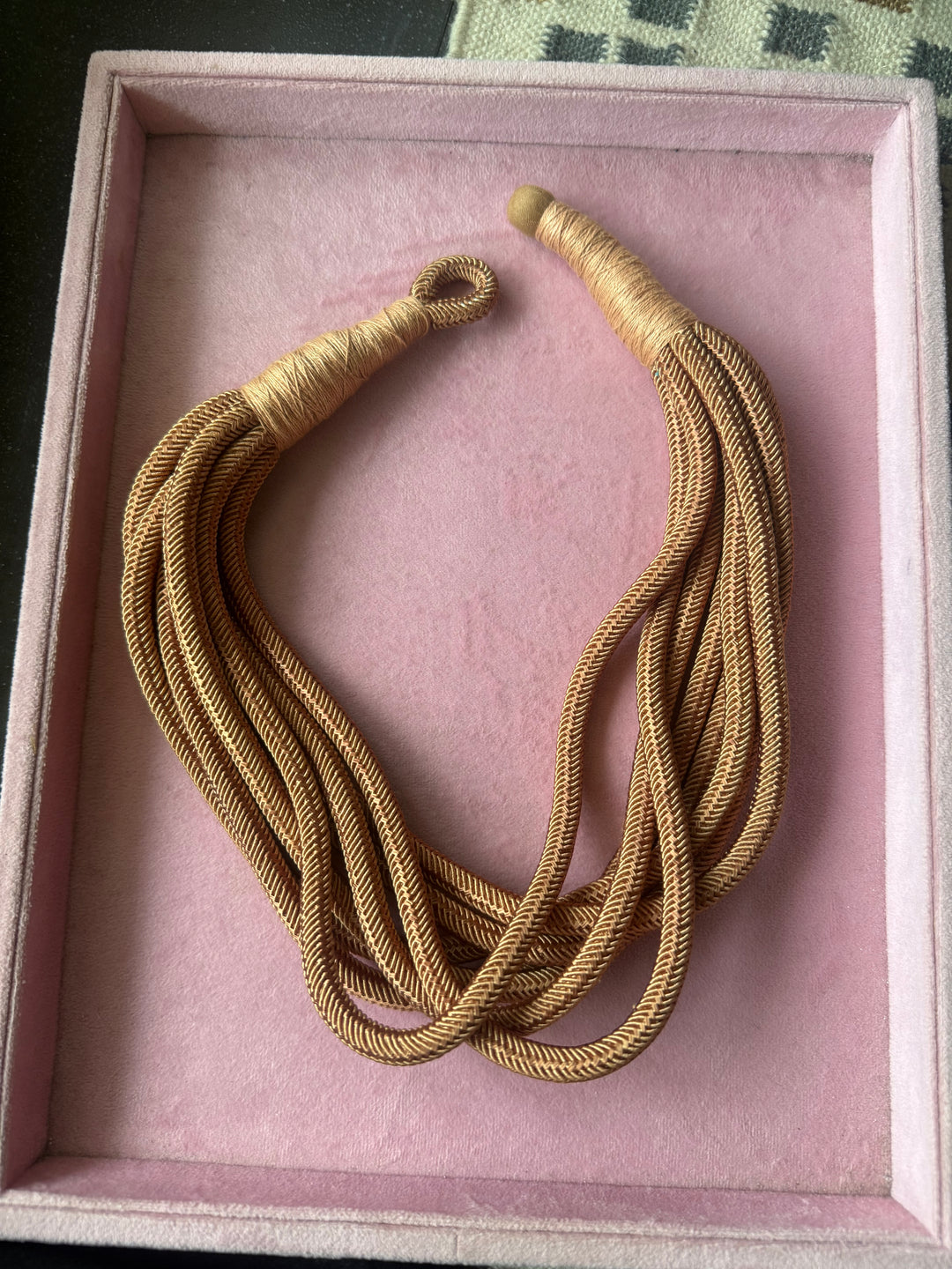 Champagne Gold Thread Multilayer Necklace