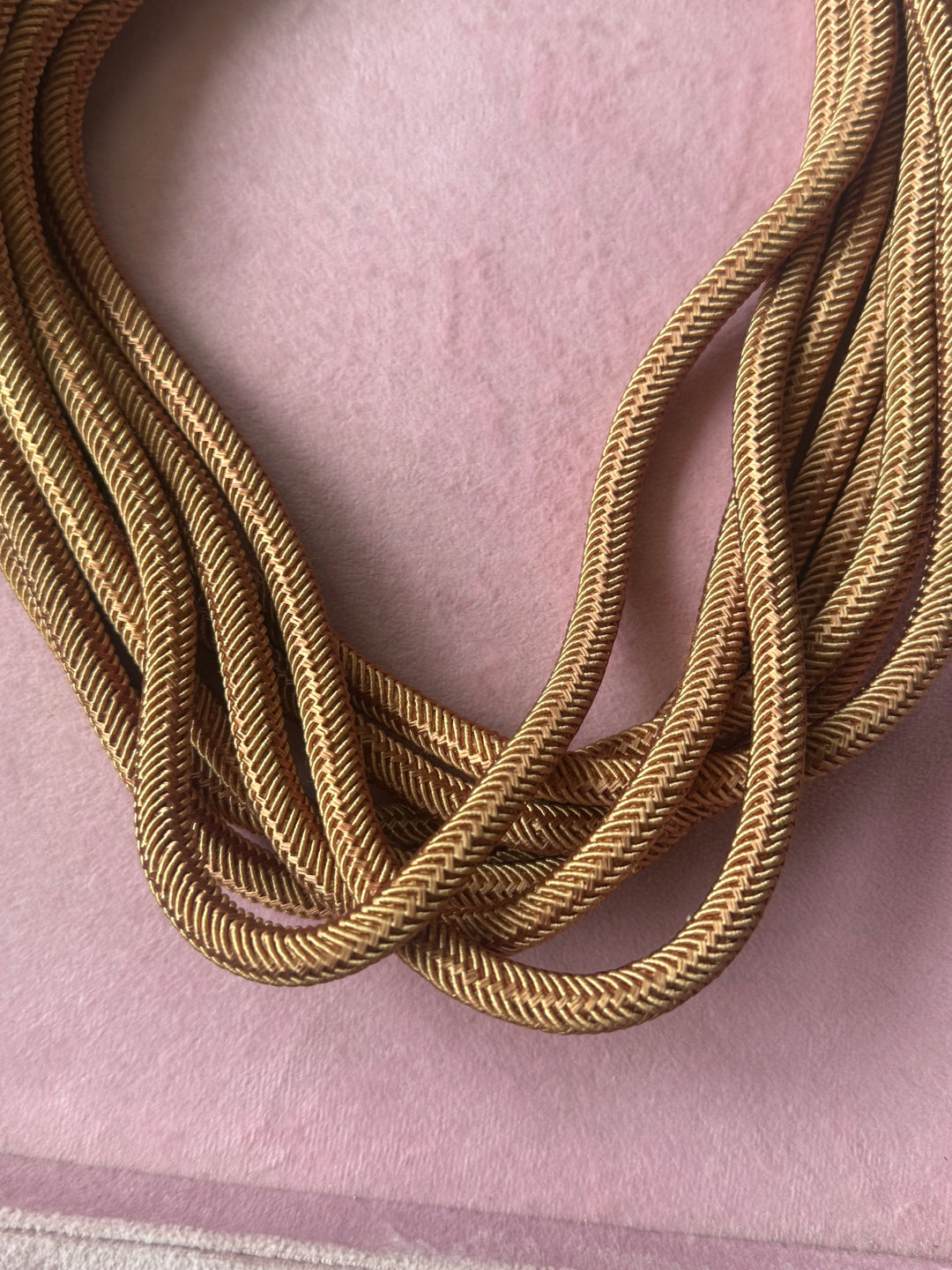 Champagne Gold Thread Multilayer Necklace