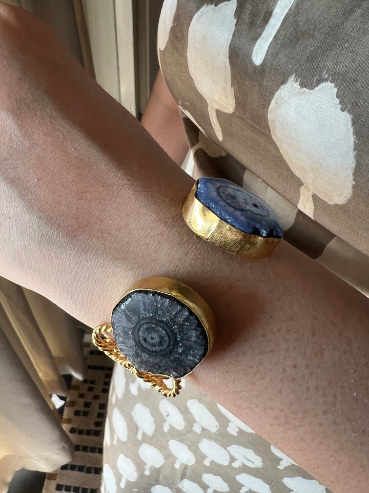 Beautiful Natural Raw Stone Open Cuff