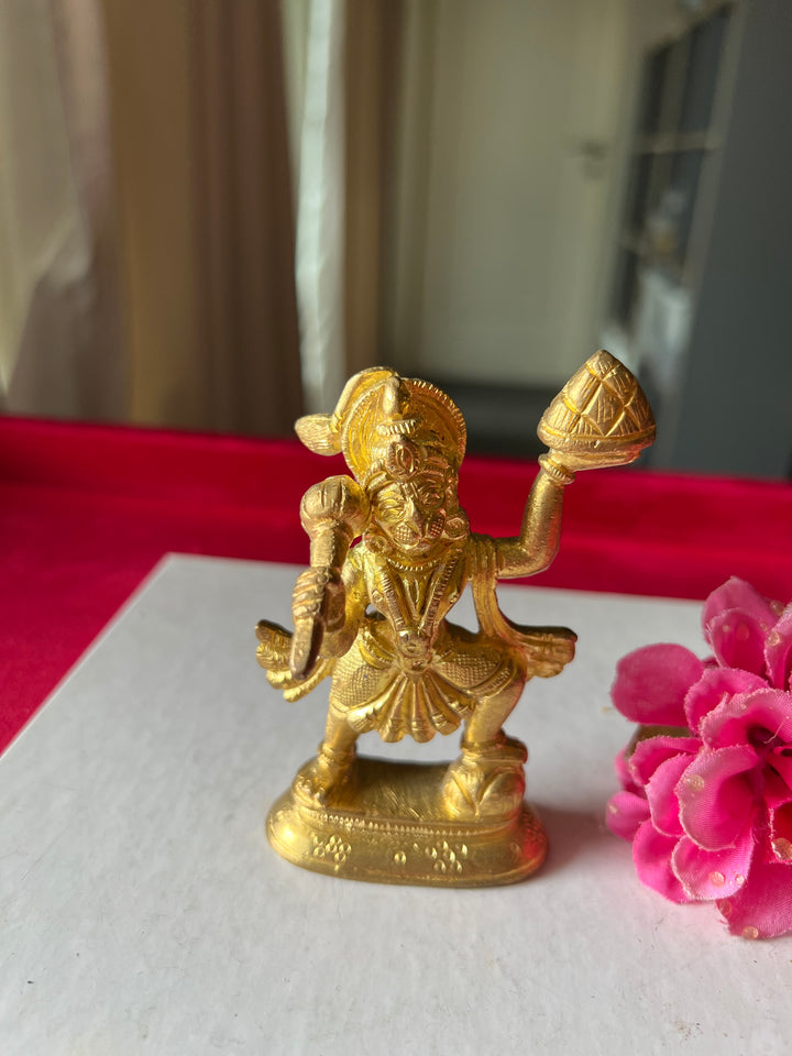 Antique Brass Standing Hanuman: Divine Vigor