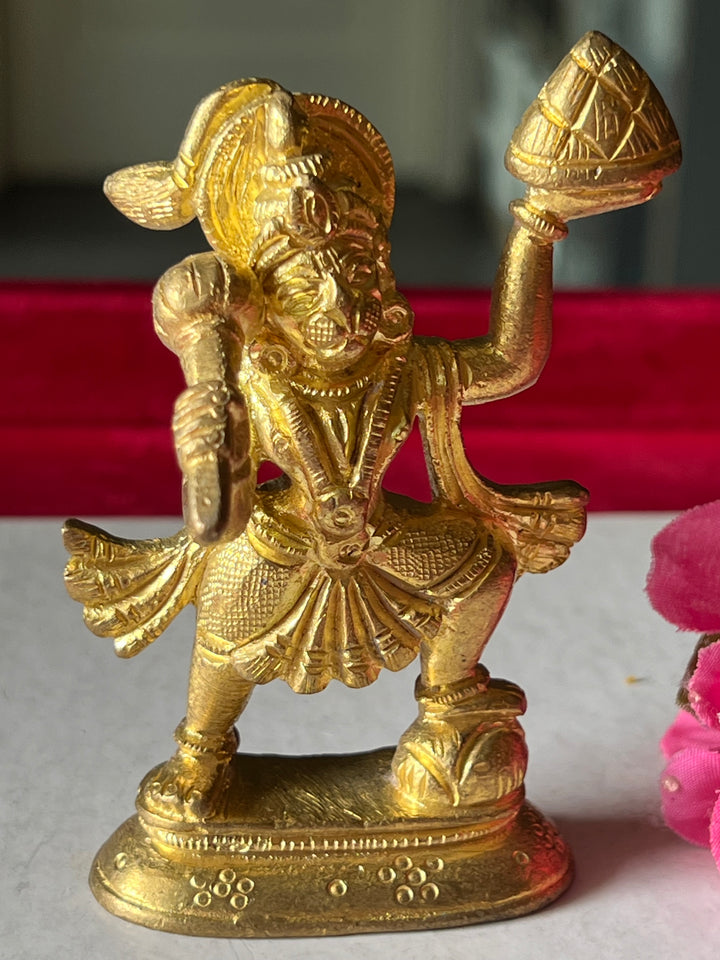 Antique Brass Standing Hanuman: Divine Vigor