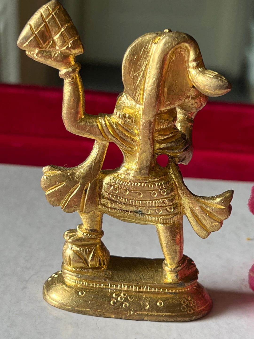 Antique Brass Standing Hanuman: Divine Vigor